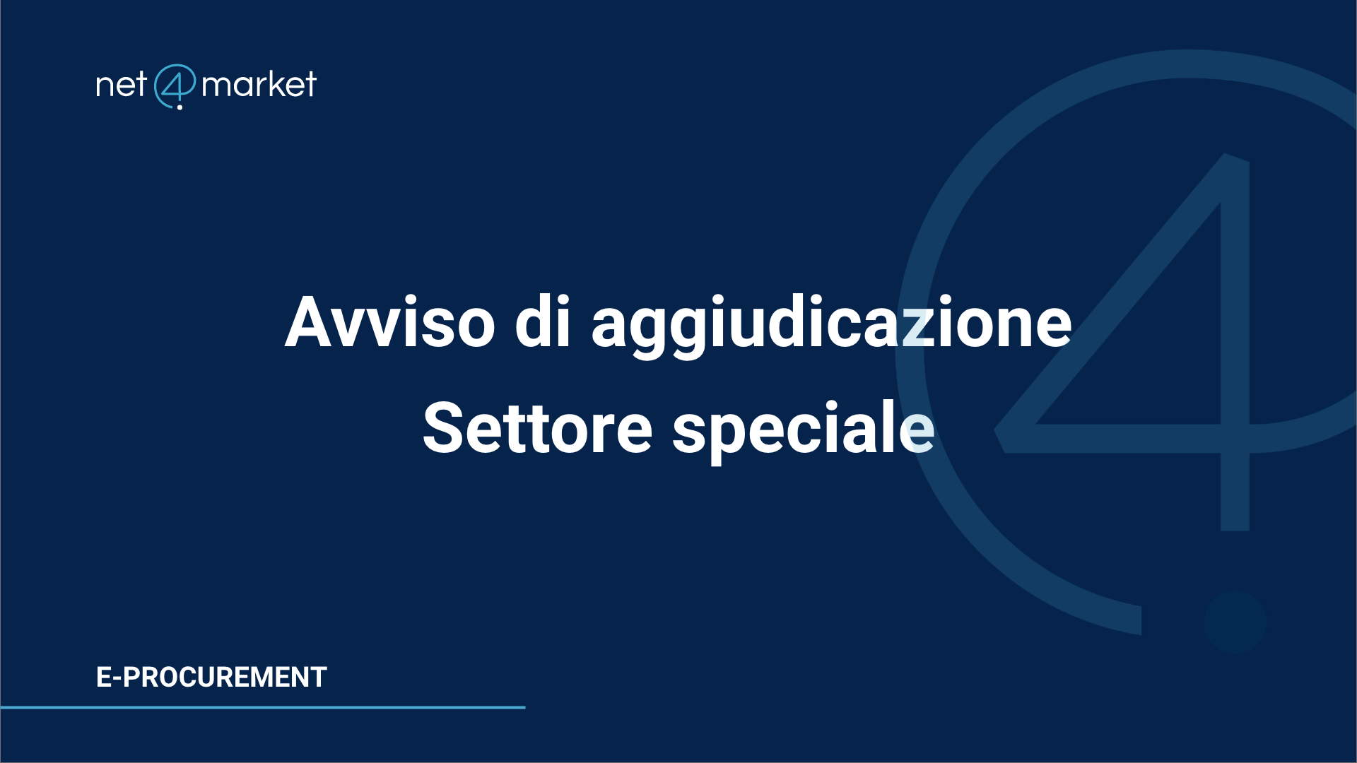 Avviso di aggiudicazione settore speciale