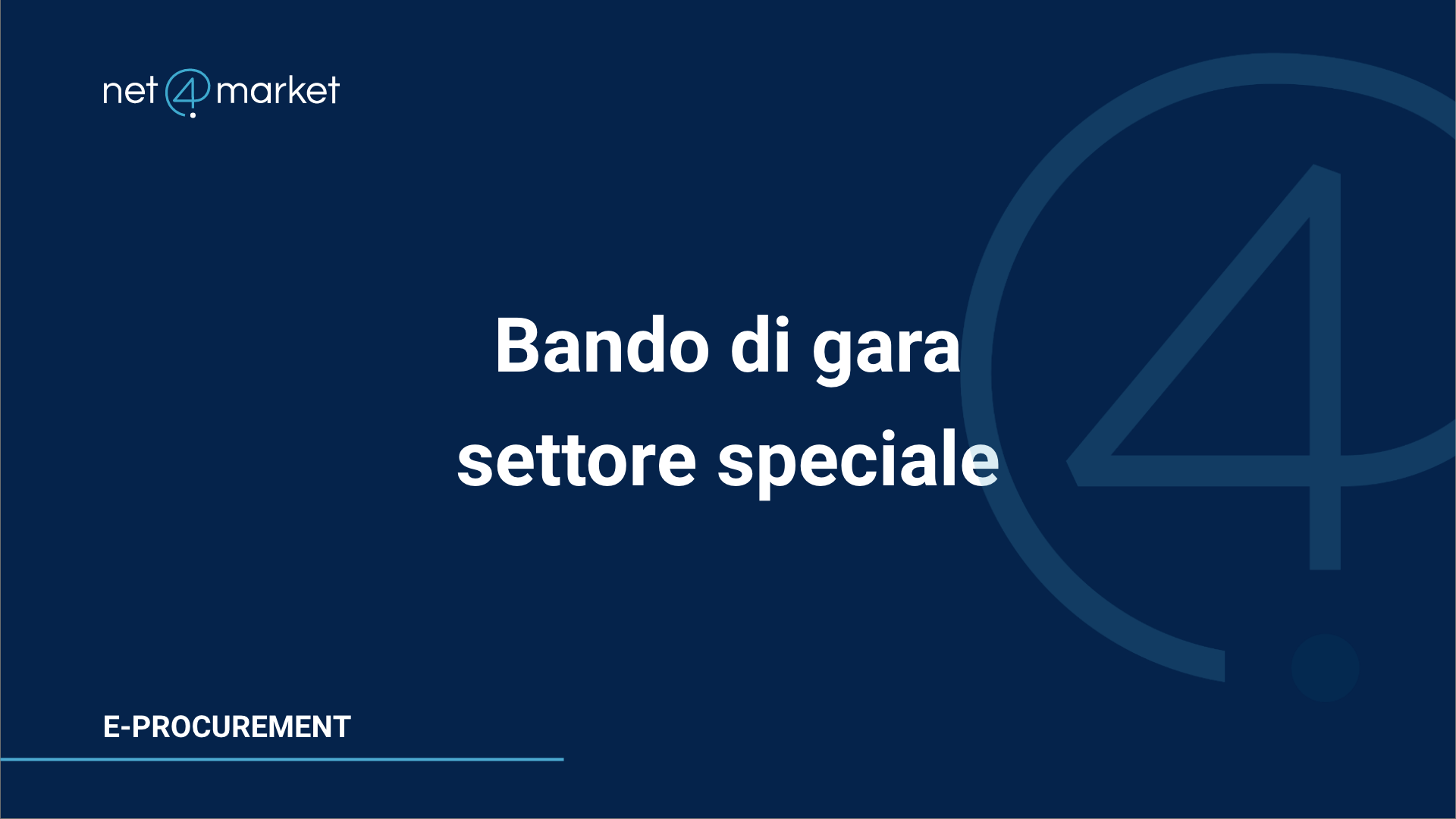 Bando di gara settore speciale