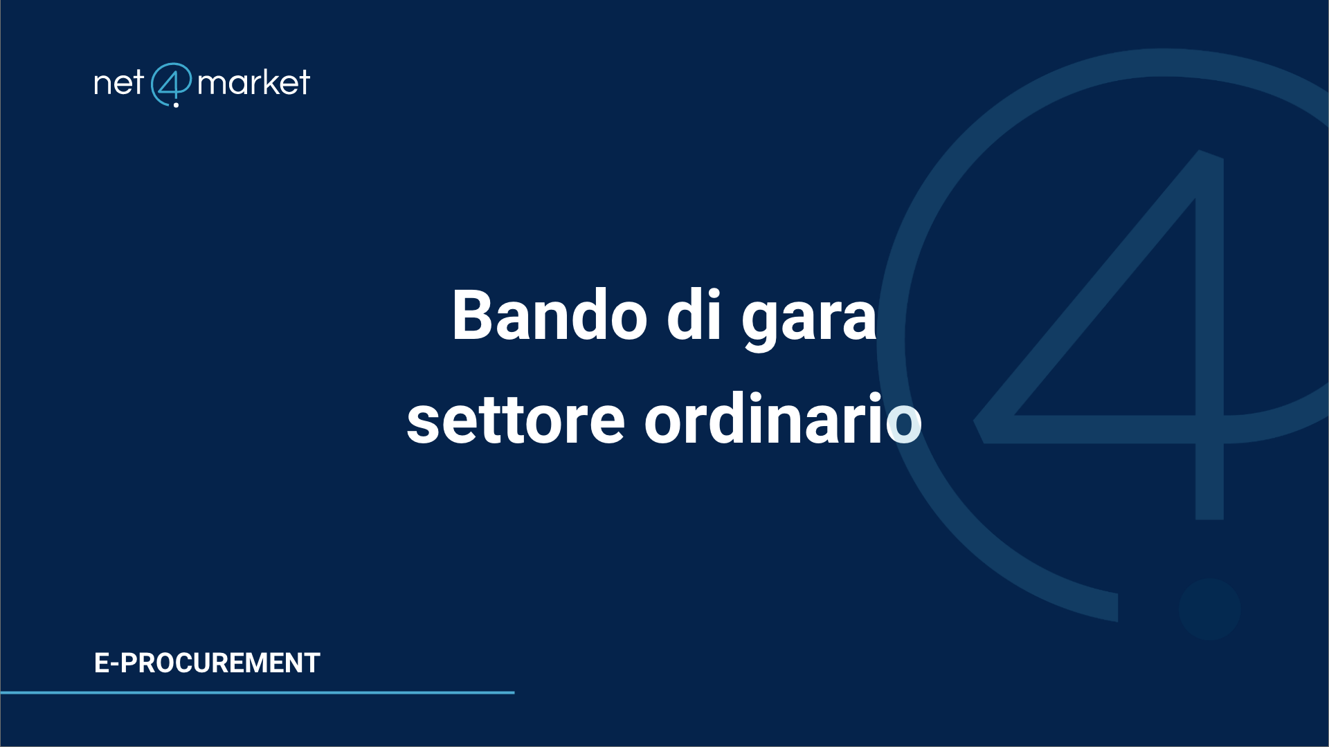 Bando di gara settore ordinario