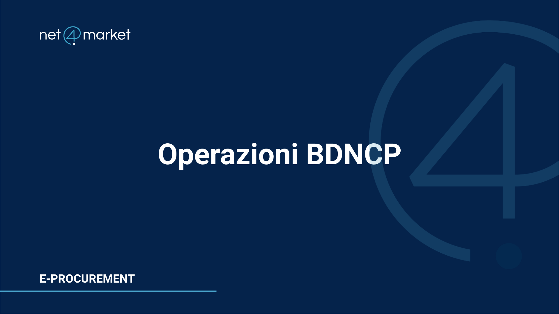 Operazioni BDNCP