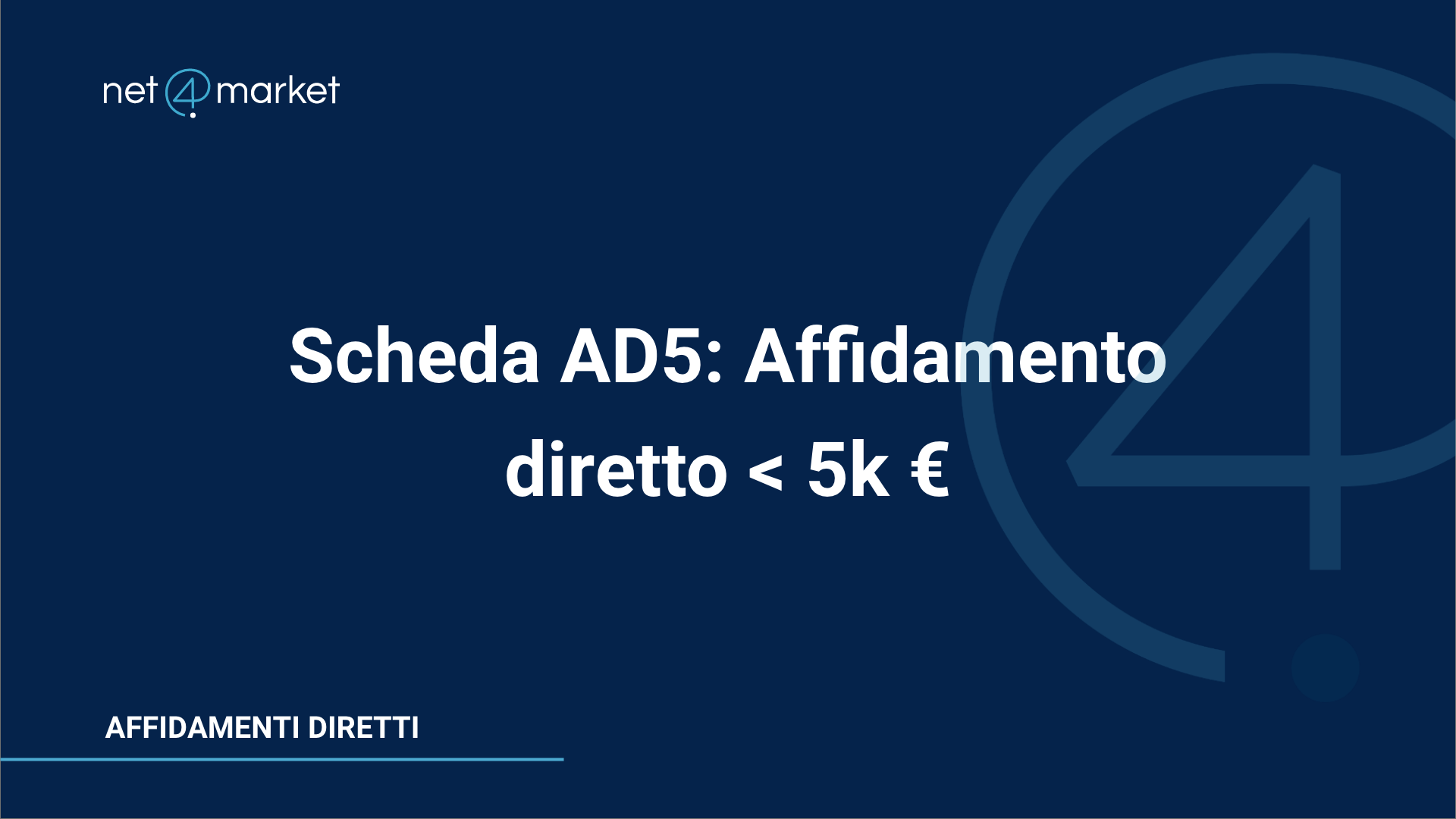La scheda AD5 nell’affidamento diretto sotto i 5000 €