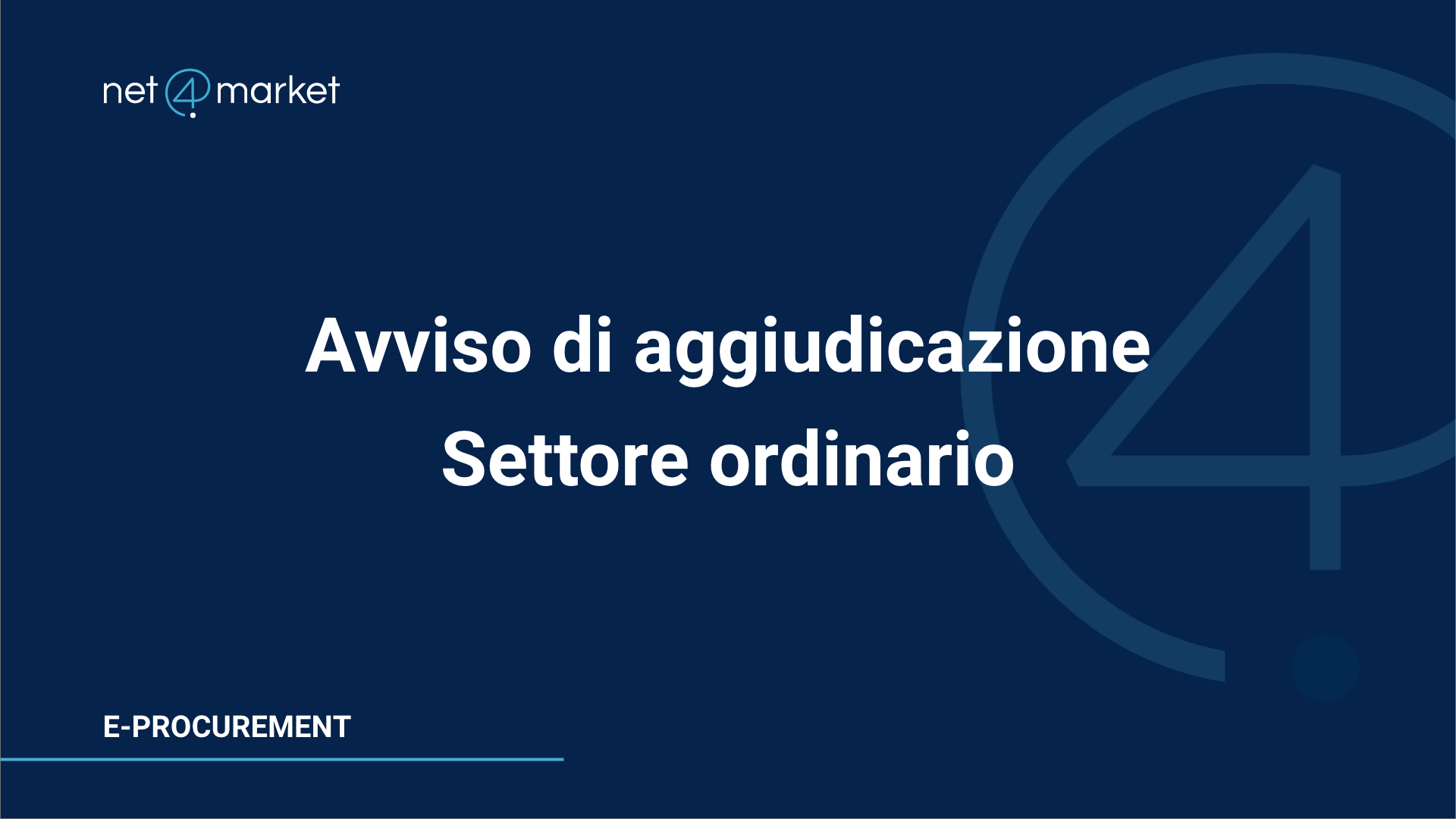 Avviso di aggiudicazione settore ordinario
